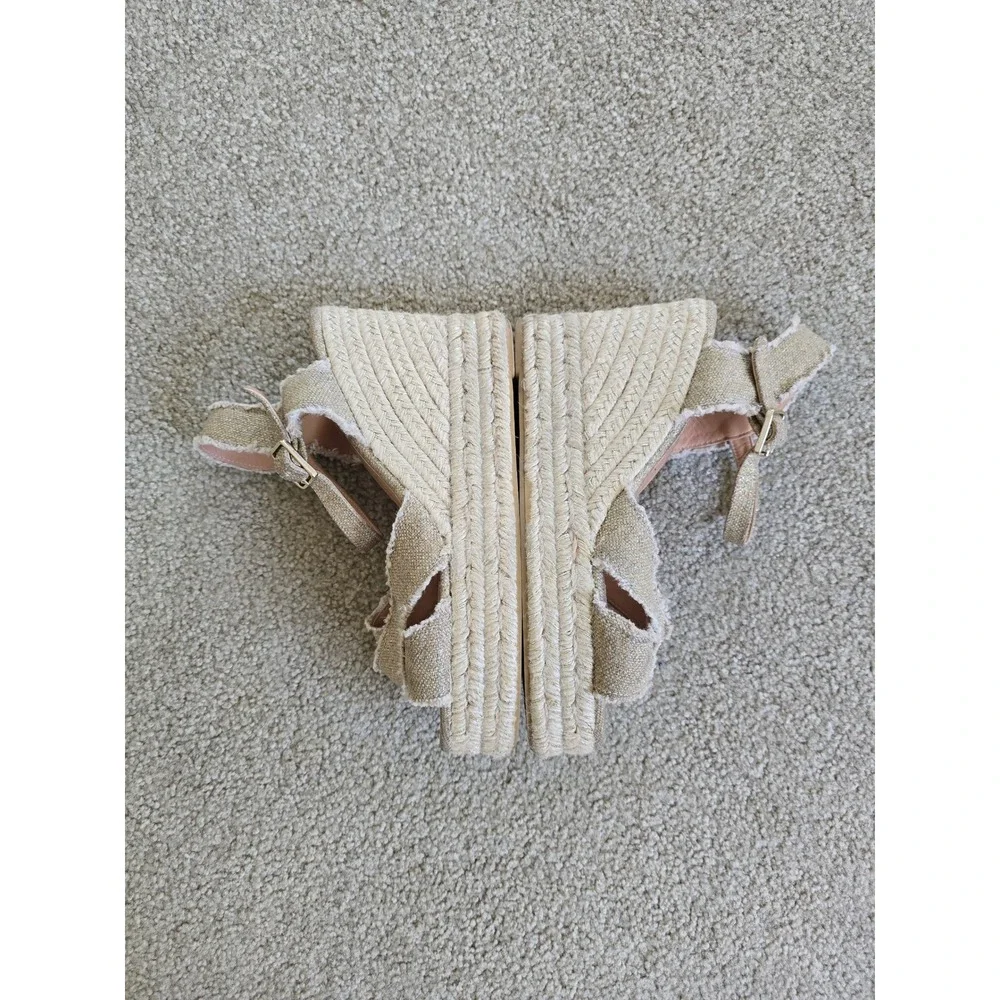 Castaner Bromelia Frrayed Canvas Wedge Espadrille Platform Sandals Size 9